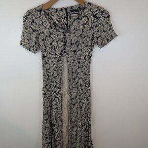 Vintage Jamie Brooke Floral Mixed Print Midi Dress, Sz S